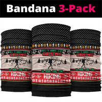 Hiking Christmas Neck Gaiter with Mountains Trees and Winter Holiday Pattern - Wonder Print Shop