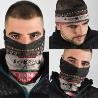 Hiking Christmas Neck Gaiter with Mountains Trees and Winter Holiday Pattern - Wonder Print Shop