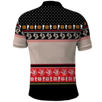 Hiking Christmas Polo Shirt with Mountains Trees and Winter Holiday Pattern - Wonder Print Shop