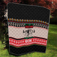 Hiking Christmas Quilt with Mountains Trees and Winter Holiday Pattern - Wonder Print Shop