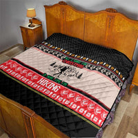 Hiking Christmas Quilt with Mountains Trees and Winter Holiday Pattern - Wonder Print Shop