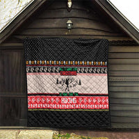 Hiking Christmas Quilt with Mountains Trees and Winter Holiday Pattern - Wonder Print Shop