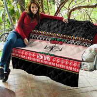 Hiking Christmas Quilt with Mountains Trees and Winter Holiday Pattern - Wonder Print Shop