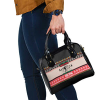 Hiking Christmas Shoulder Handbag with Mountains Trees and Winter Holiday Pattern - Wonder Print Shop