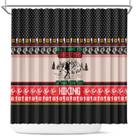 Hiking Christmas Shower Curtain with Mountains Trees and Winter Holiday Pattern - Wonder Print Shop