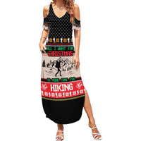 Hiking Christmas Summer Maxi Dress with Mountains Trees and Winter Holiday Pattern - Wonder Print Shop