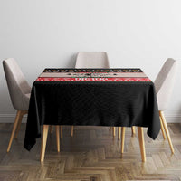 Hiking Christmas Tablecloth with Mountains Trees and Winter Holiday Pattern - Wonder Print Shop