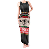Hiking Christmas Tank Maxi Dress with Mountains Trees and Winter Holiday Pattern - Wonder Print Shop