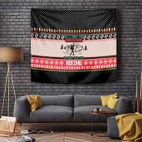 Hiking Christmas Tapestry with Mountains Trees and Winter Holiday Pattern - Wonder Print Shop