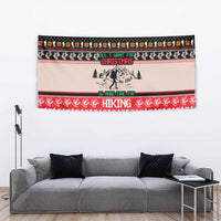 Hiking Christmas Tapestry with Mountains Trees and Winter Holiday Pattern - Wonder Print Shop