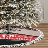 Hiking Christmas Tree Skirt with Mountains Trees and Winter Holiday Pattern - Wonder Print Shop