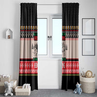 Hiking Christmas Window Curtain with Mountains Trees and Winter Holiday Pattern - Wonder Print Shop