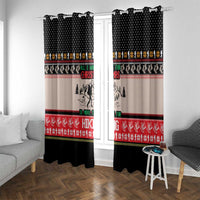 Hiking Christmas Window Curtain with Mountains Trees and Winter Holiday Pattern - Wonder Print Shop