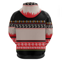 Hiking Christmas Zip Hoodie with Mountains Trees and Winter Holiday Pattern - Wonder Print Shop