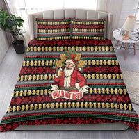 Santa Hold My Beer Christmas Bedding Set with Beer Mugs and Holiday Pattern - Wonder Print Shop