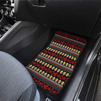 Santa Hold My Beer Christmas Car Mats with Beer Mugs and Holiday Pattern - Wonder Print Shop