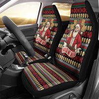 Santa Hold My Beer Christmas Car Seat Cover with Beer Mugs and Holiday Pattern - Wonder Print Shop