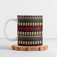 Santa Hold My Beer Christmas Ceramic Mug with Beer Mugs and Holiday Pattern - Wonder Print Shop