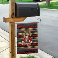 Santa Hold My Beer Christmas Garden Flag with Beer Mugs and Holiday Pattern - Wonder Print Shop