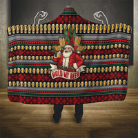 Santa Hold My Beer Christmas Hooded Blanket with Beer Mugs and Holiday Pattern - Wonder Print Shop