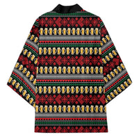 Santa Hold My Beer Christmas Kimono with Beer Mugs and Holiday Pattern - Wonder Print Shop