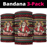 Santa Hold My Beer Christmas Neck Gaiter with Beer Mugs and Holiday Pattern - Wonder Print Shop