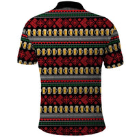 Santa Hold My Beer Christmas Polo Shirt with Beer Mugs and Holiday Pattern - Wonder Print Shop