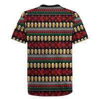 Santa Hold My Beer Christmas Rugby Jersey with Beer Mugs and Holiday Pattern - Wonder Print Shop