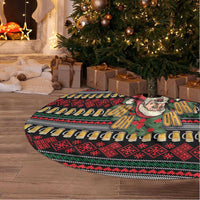 Santa Hold My Beer Christmas Tree Skirt with Beer Mugs and Holiday Pattern - Wonder Print Shop