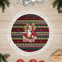 Santa Hold My Beer Christmas Tree Skirt with Beer Mugs and Holiday Pattern - Wonder Print Shop