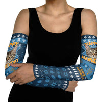 Happy Hanukcat Christmas Design Arm Sleeves Xmas Holiday Patterns - Wonder Print Shop