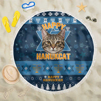 Happy Hanukcat Christmas Design Beach Blanket Xmas Holiday Patterns - Wonder Print Shop