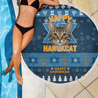 Happy Hanukcat Christmas Design Beach Blanket Xmas Holiday Patterns - Wonder Print Shop