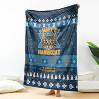 Happy Hanukcat Christmas Design Blanket Xmas Holiday Patterns - Wonder Print Shop