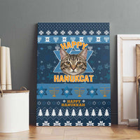 Happy Hanukcat Christmas Design Canvas Wall Art Xmas Holiday Patterns - Wonder Print Shop