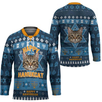 Happy Hanukcat Christmas Design Hockey Jersey Xmas Holiday Patterns - Wonder Print Shop