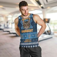 Happy Hanukcat Christmas Design Men Tank Top Xmas Holiday Patterns - Wonder Print Shop