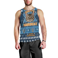 Happy Hanukcat Christmas Design Men Tank Top Xmas Holiday Patterns - Wonder Print Shop