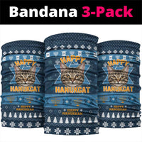 Happy Hanukcat Christmas Design Neck Gaiter Xmas Holiday Patterns - Wonder Print Shop