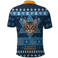 Happy Hanukcat Christmas Design Polo Shirt Xmas Holiday Patterns - Wonder Print Shop