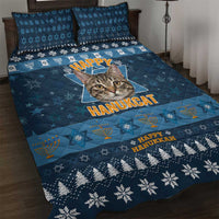 Happy Hanukcat Christmas Design Quilt Bed Set Xmas Holiday Patterns - Wonder Print Shop