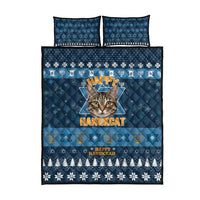 Happy Hanukcat Christmas Design Quilt Bed Set Xmas Holiday Patterns - Wonder Print Shop