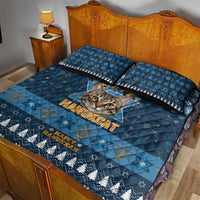 Happy Hanukcat Christmas Design Quilt Bed Set Xmas Holiday Patterns - Wonder Print Shop