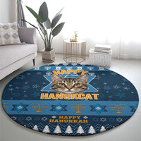 Happy Hanukcat Christmas Design Round Carpet Xmas Holiday Patterns - Wonder Print Shop