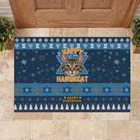 Happy Hanukcat Christmas Design Rubber Doormat Xmas Holiday Patterns - Wonder Print Shop