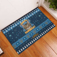 Happy Hanukcat Christmas Design Rubber Doormat Xmas Holiday Patterns - Wonder Print Shop