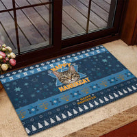 Happy Hanukcat Christmas Design Rubber Doormat Xmas Holiday Patterns - Wonder Print Shop