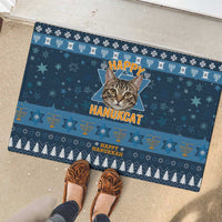 Happy Hanukcat Christmas Design Rubber Doormat Xmas Holiday Patterns - Wonder Print Shop