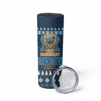 Happy Hanukcat Christmas Design Skinny Tumbler Xmas Holiday Patterns - Wonder Print Shop