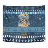 Happy Hanukcat Christmas Design Tapestry Xmas Holiday Patterns - Wonder Print Shop